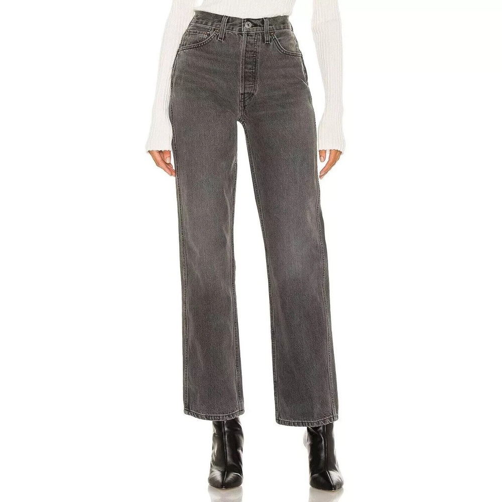 Re/Done Vintage Ash Grey 90s High Rise Loose Jeans size 27 NWT